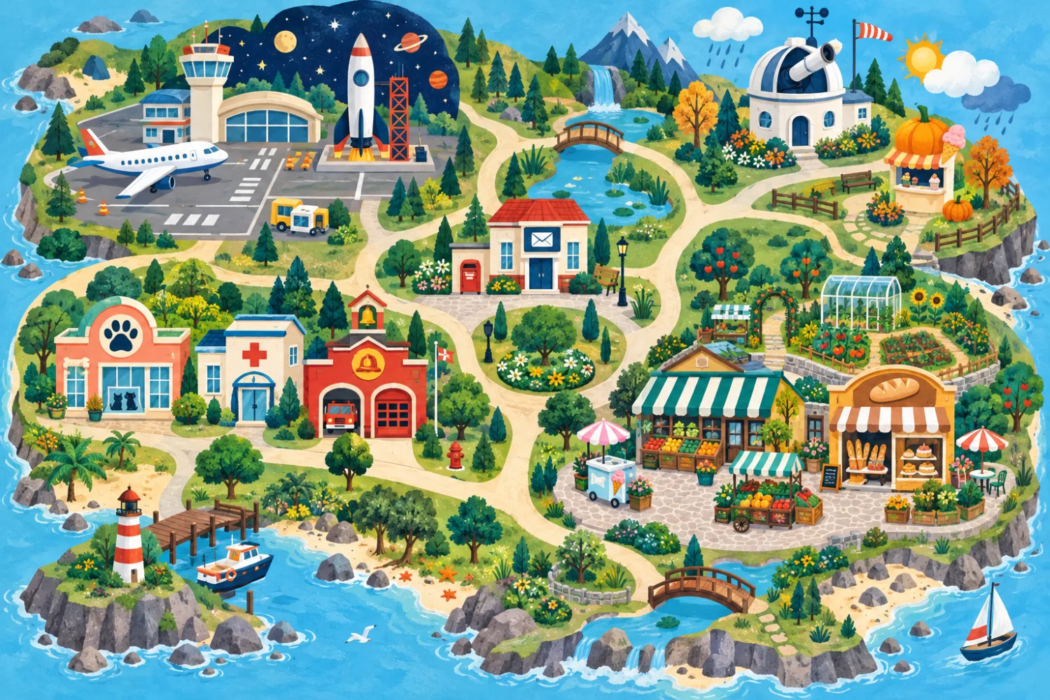 Illustrated town map