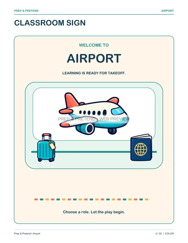 Airport: actual printable classroom sign, page 5