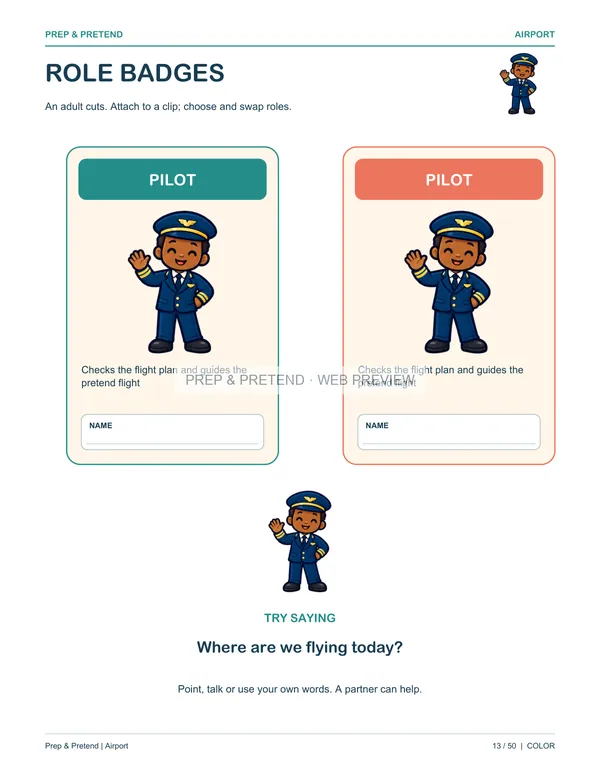 Airport: actual printable role badges, page 13