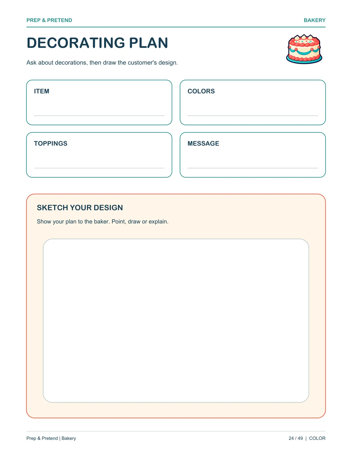 Bakery: authentic printable Decorating Plan, page 24