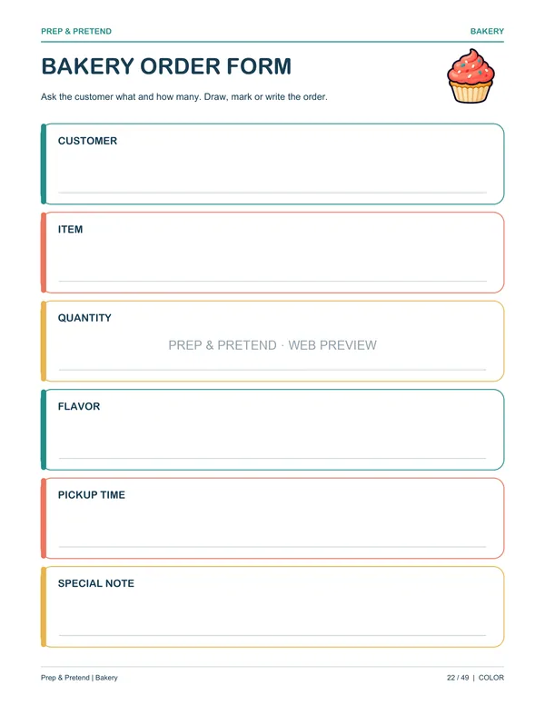 Bakery: actual printable bakery order form, page 22
