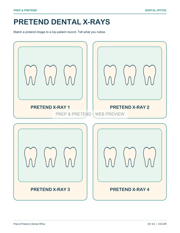 Dentist: actual printable pretend dental x-rays, page 29