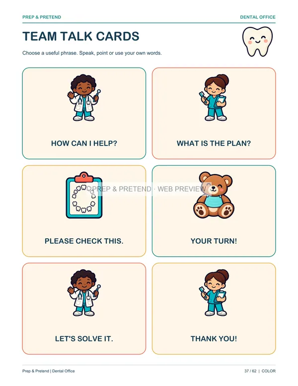 Dentist: actual printable team talk cards, page 37