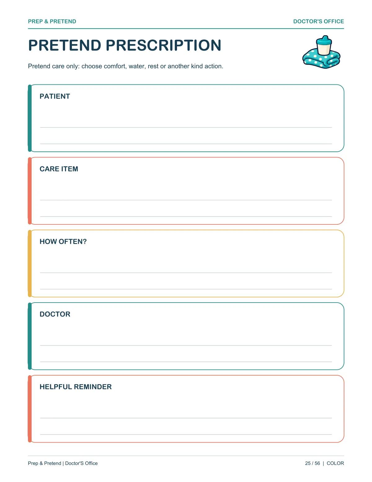 Doctor’s Office: authentic printable Pretend Prescription, page 25