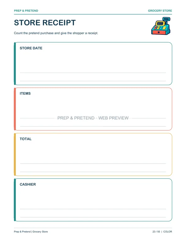 Grocery Store: actual printable store receipt, page 23