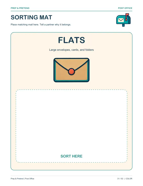 Post Office: authentic printable Sorting Mat, page 31