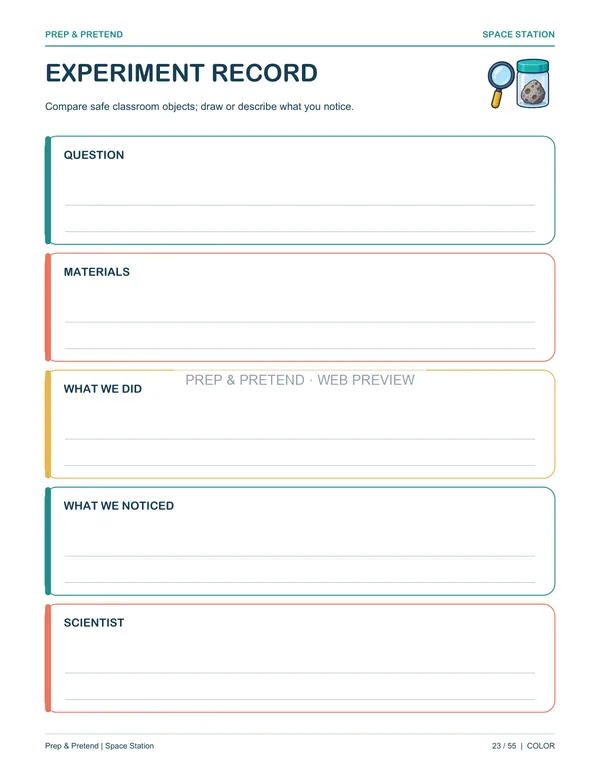 Space Station: actual printable experiment record, page 23