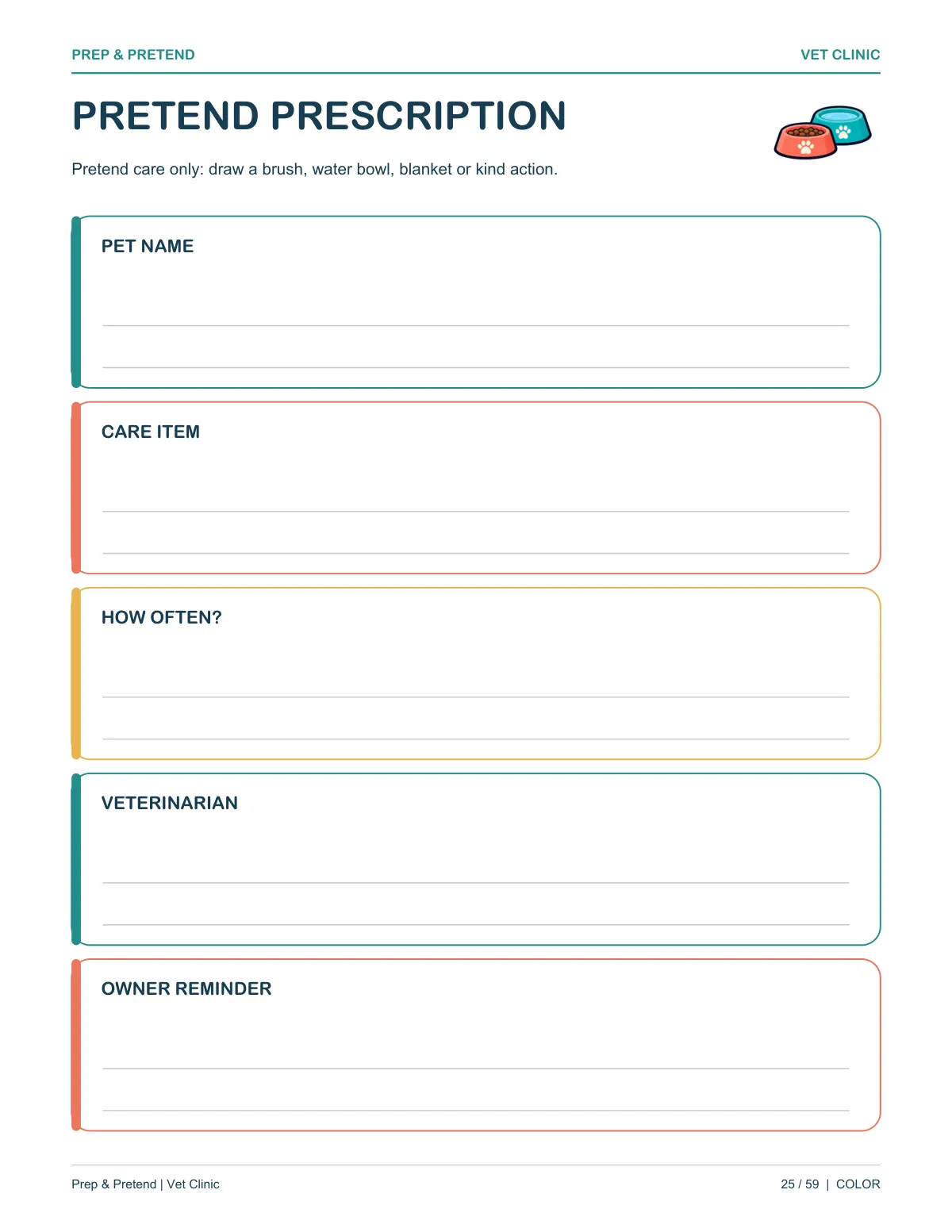 Vet Clinic: authentic printable Pretend Prescription, page 25