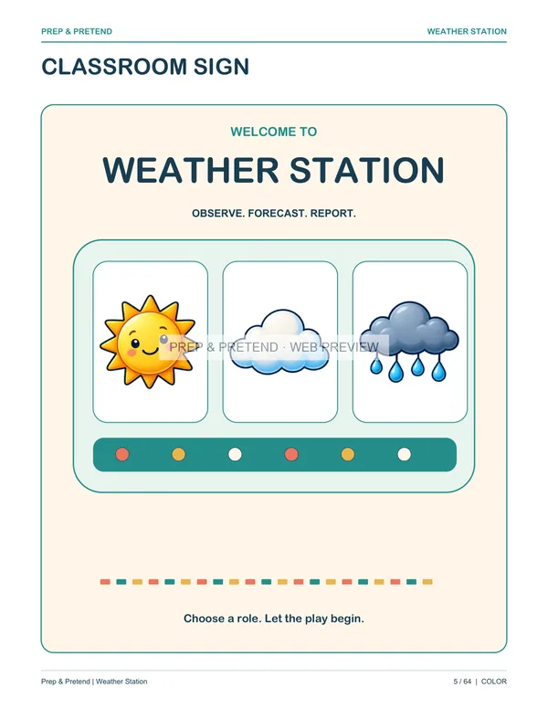 Weather Station: actual printable classroom sign, page 5