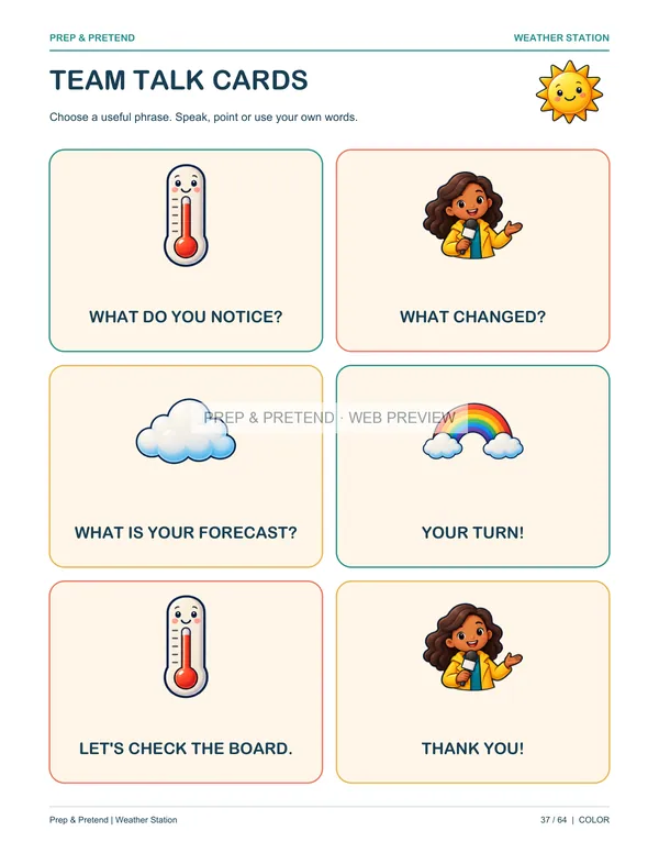Weather Station: actual printable team talk cards, page 37